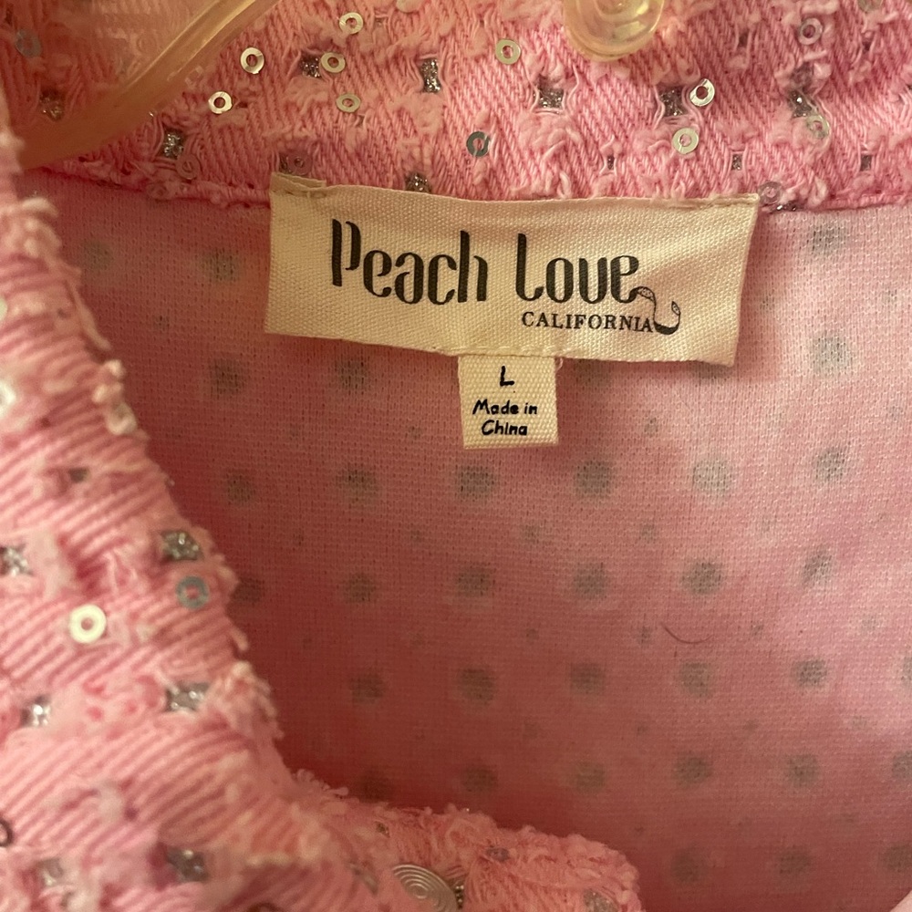 Peach Love California Glittering Pink Romper - Picture 4 of 4